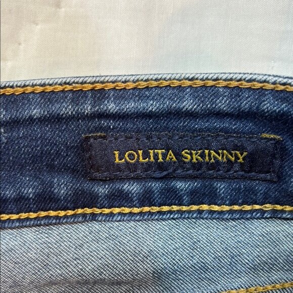 Lucky Brand Lolita Skinny Jeans Size 4/27 Naturally Distressed Blue Denim - Picture 3 of 7